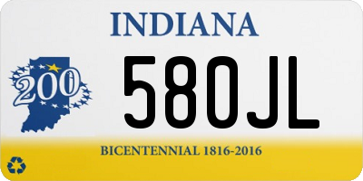 IN license plate 580JL