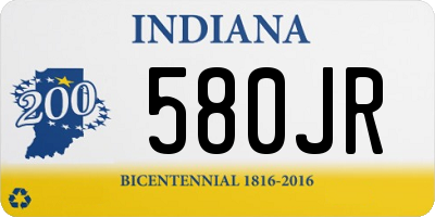 IN license plate 580JR