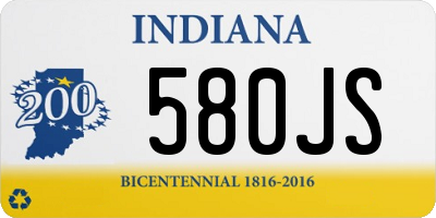 IN license plate 580JS