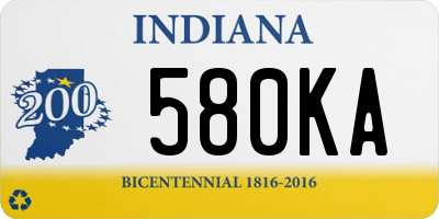 IN license plate 580KA