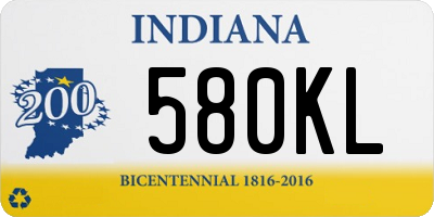 IN license plate 580KL