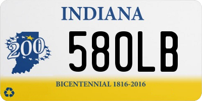 IN license plate 580LB