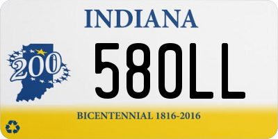 IN license plate 580LL