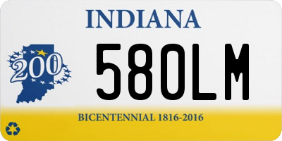 IN license plate 580LM