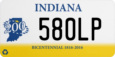 IN license plate 580LP