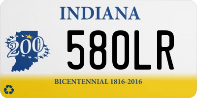 IN license plate 580LR