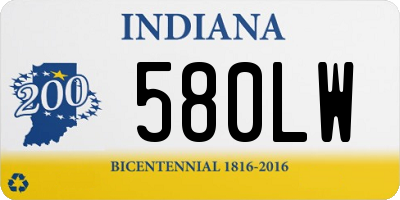 IN license plate 580LW