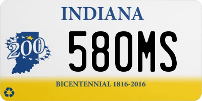 IN license plate 580MS