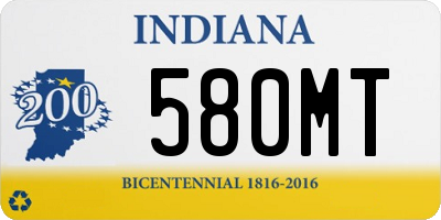 IN license plate 580MT