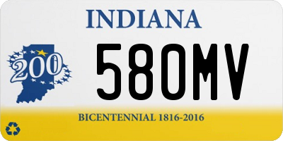 IN license plate 580MV