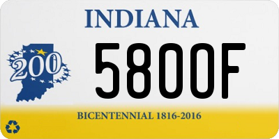 IN license plate 580OF