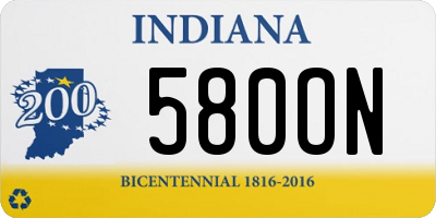 IN license plate 580ON