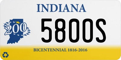 IN license plate 580OS