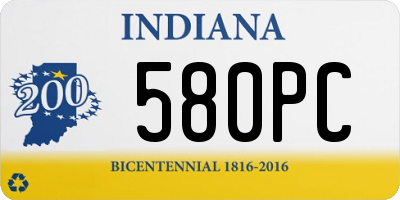 IN license plate 580PC