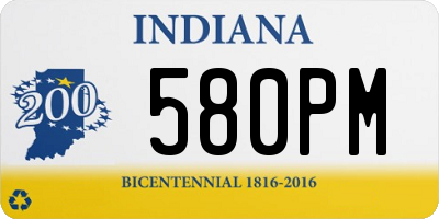 IN license plate 580PM