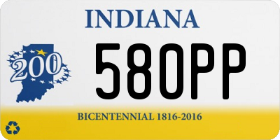 IN license plate 580PP