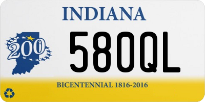 IN license plate 580QL