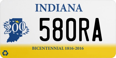 IN license plate 580RA