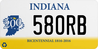 IN license plate 580RB