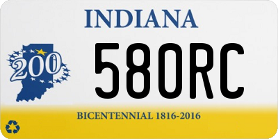 IN license plate 580RC