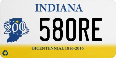 IN license plate 580RE