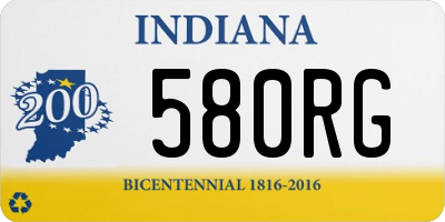 IN license plate 580RG