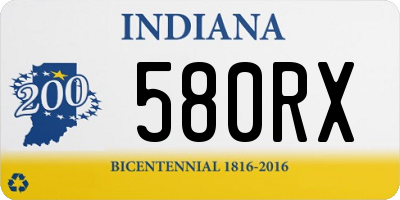 IN license plate 580RX