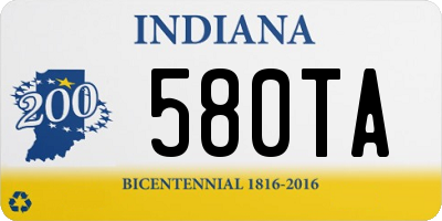 IN license plate 580TA