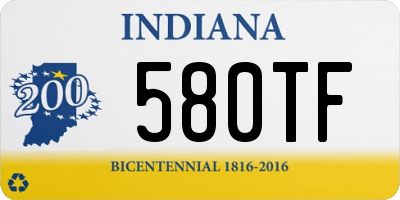 IN license plate 580TF