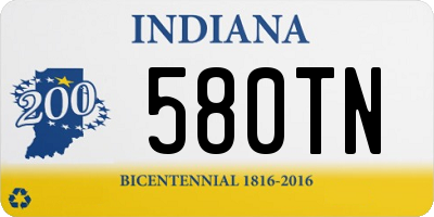 IN license plate 580TN