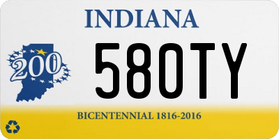 IN license plate 580TY