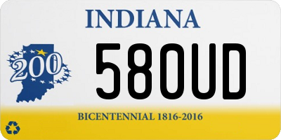 IN license plate 580UD