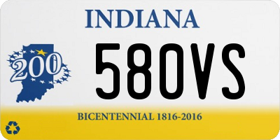 IN license plate 580VS