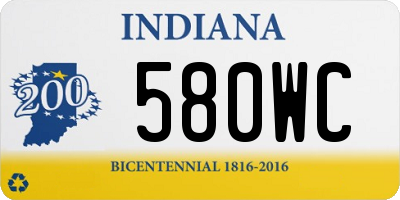 IN license plate 580WC