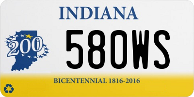 IN license plate 580WS