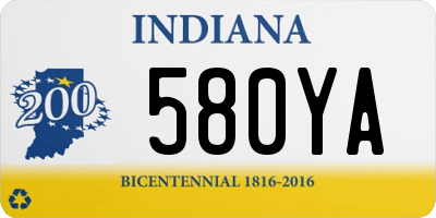 IN license plate 580YA