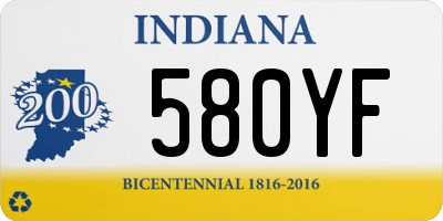 IN license plate 580YF