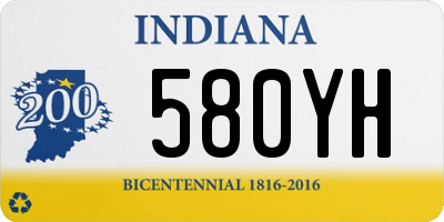 IN license plate 580YH