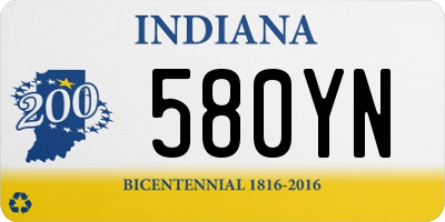 IN license plate 580YN