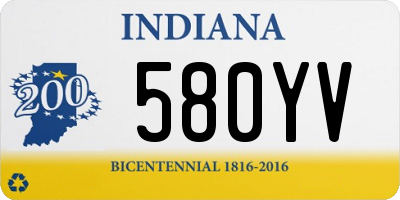 IN license plate 580YV