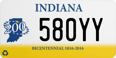 IN license plate 580YY