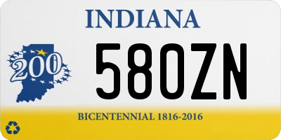 IN license plate 580ZN