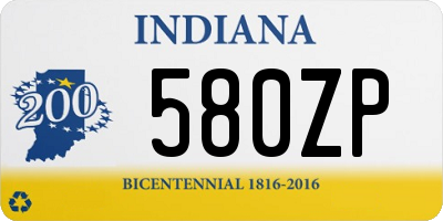 IN license plate 580ZP