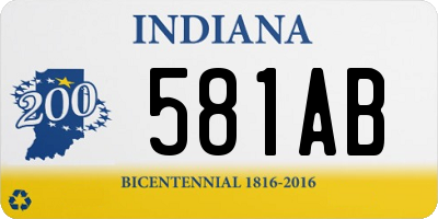 IN license plate 581AB