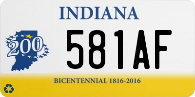 IN license plate 581AF