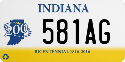 IN license plate 581AG