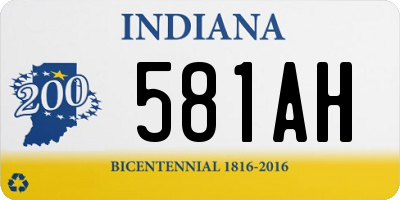 IN license plate 581AH
