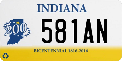 IN license plate 581AN