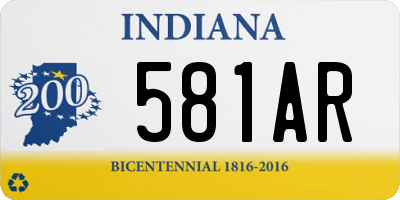 IN license plate 581AR