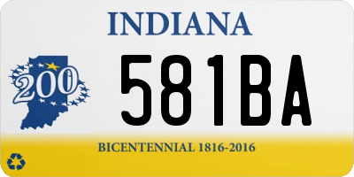 IN license plate 581BA